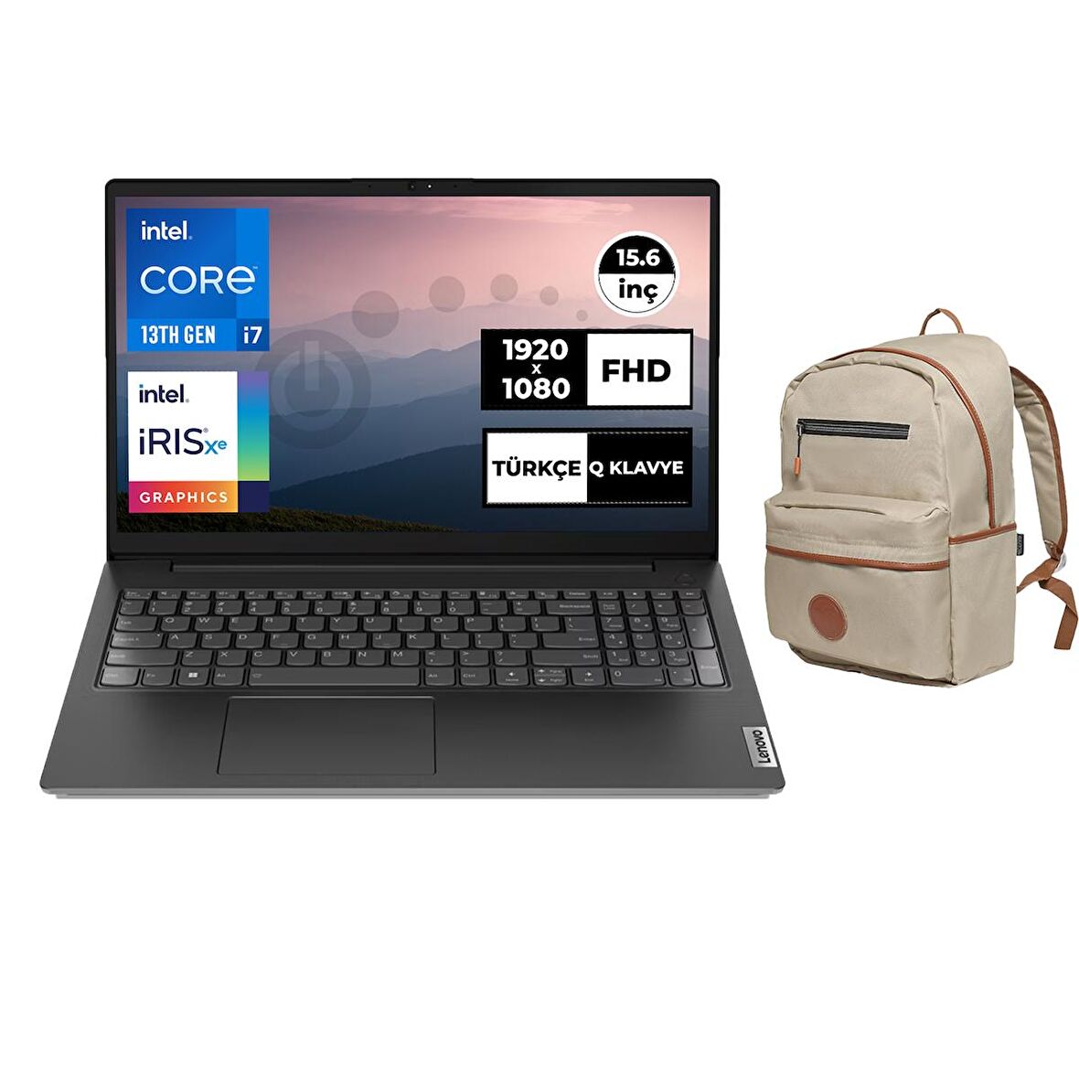 Lenovo V15 Gen 4 Intel Core i7-1355U 16GB 512GB SSD 15.6" FHD Windows 11 Pro Taşınabilir Bilgisayar 83A1003NTX 029 + Çanta