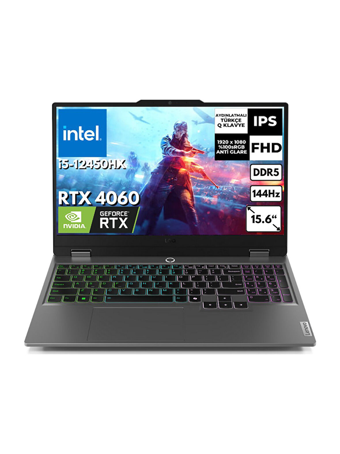 Lenovo LOQ 15IAX9 83GS00PHTR i5-12450HX 8GB 1TB SSD 8GB RTX4060 (105W) 15.6" 144Hz FreeDOS K2