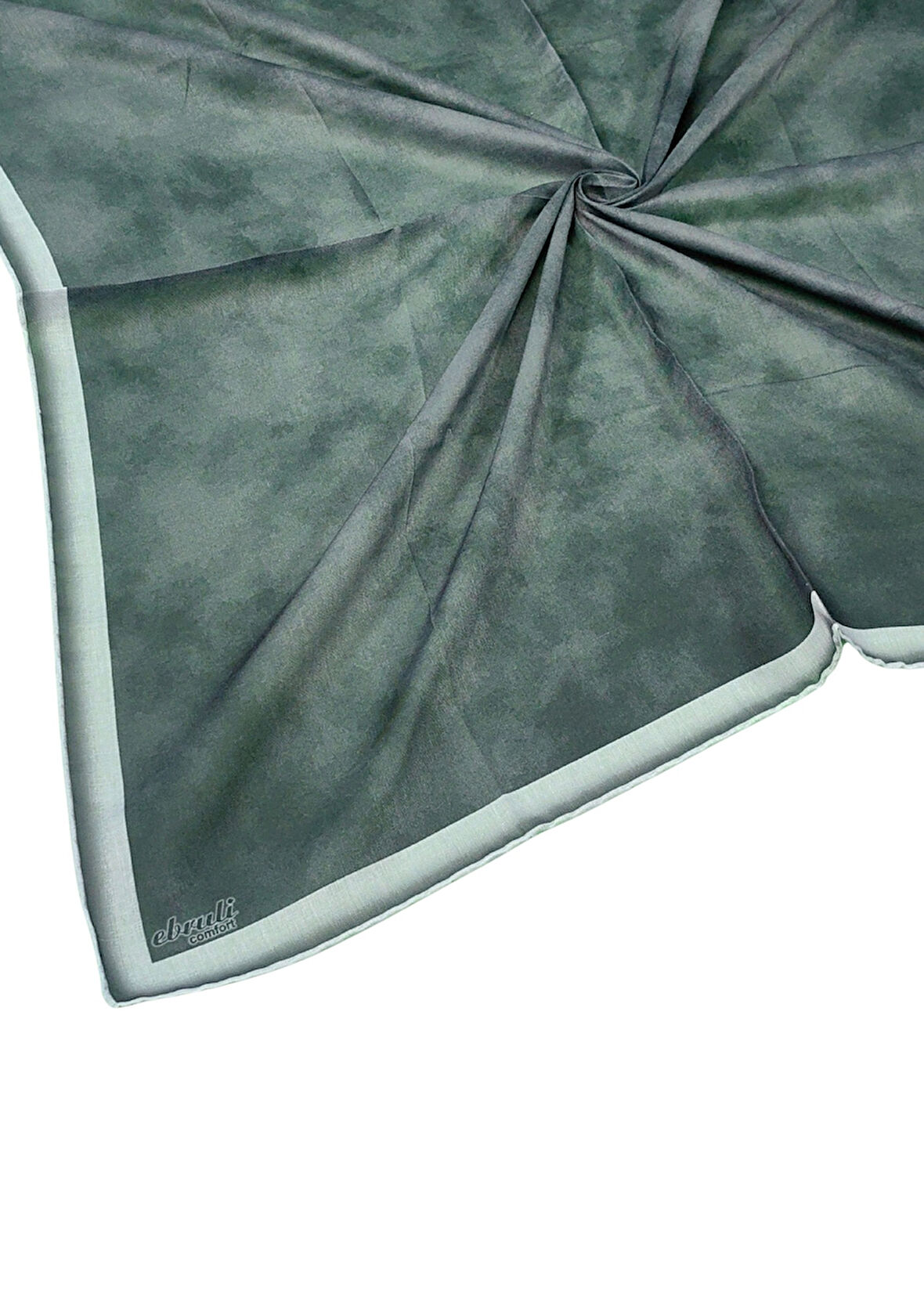 Ebruli Soft Pamuklu Desenli Eşarp - 95x95 cm