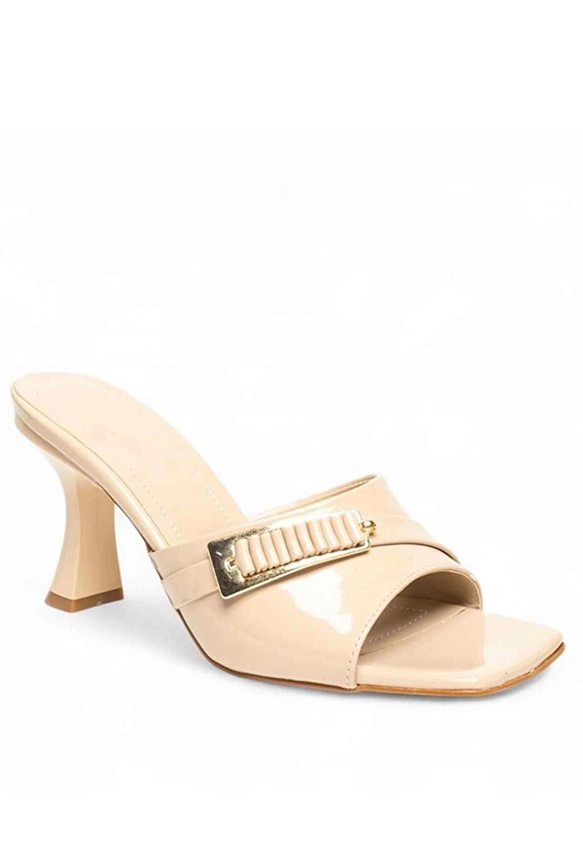 BİÇOMİ Sief Bej Rugan Topuklu Terlik