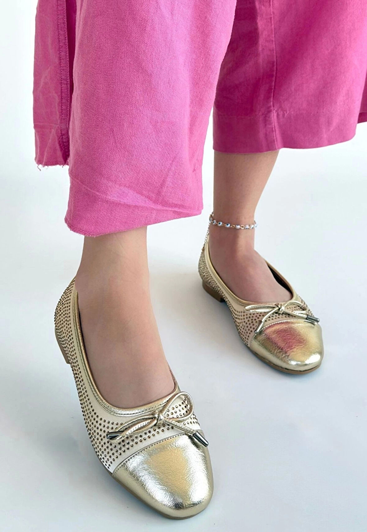 BİÇOMİ Etya Gold Cilt Babet Ayakkabı