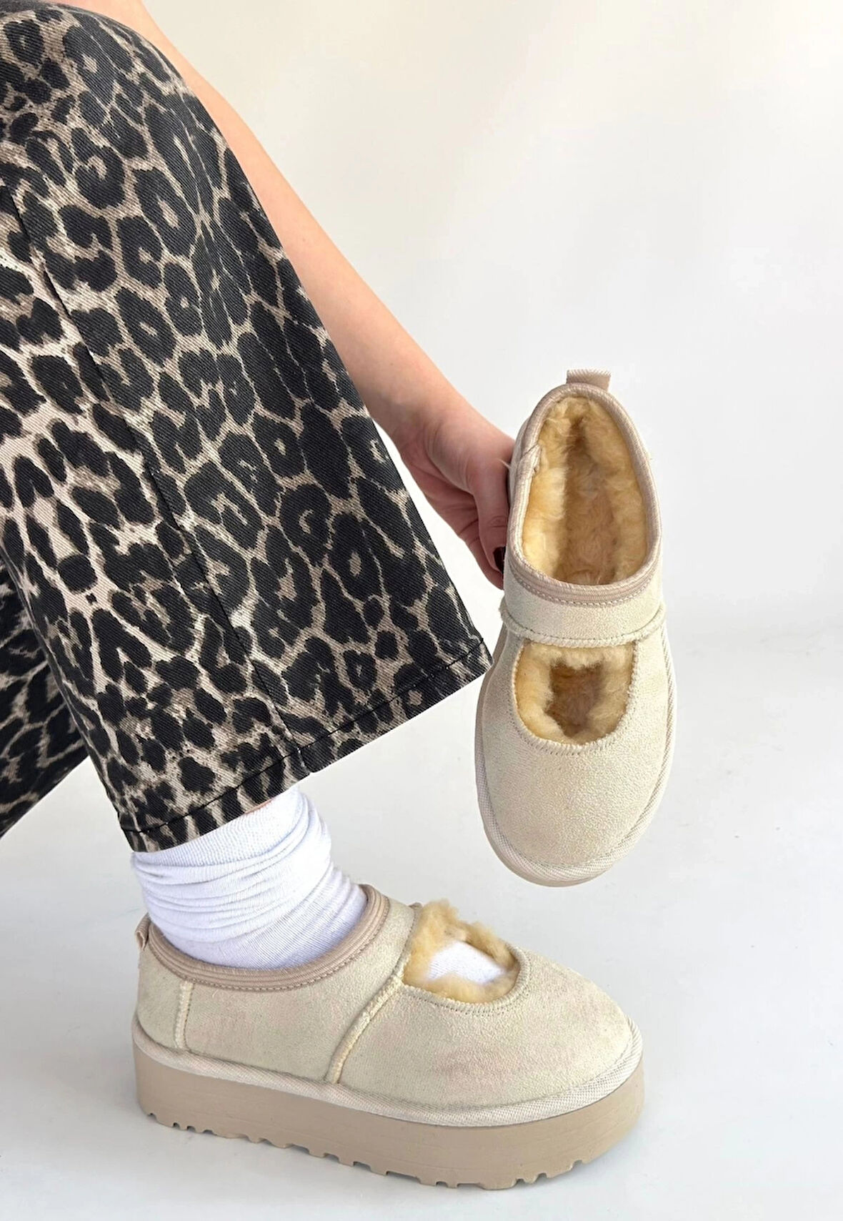 BİÇOMİ Carren Bej Süet Bot