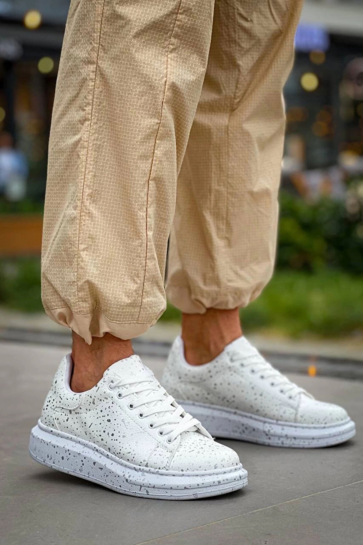 BİÇOMİ KB-X500  Kuback  Beyaz Silwer  Bağcıklı  Günlük Erkek  Ayakkabı