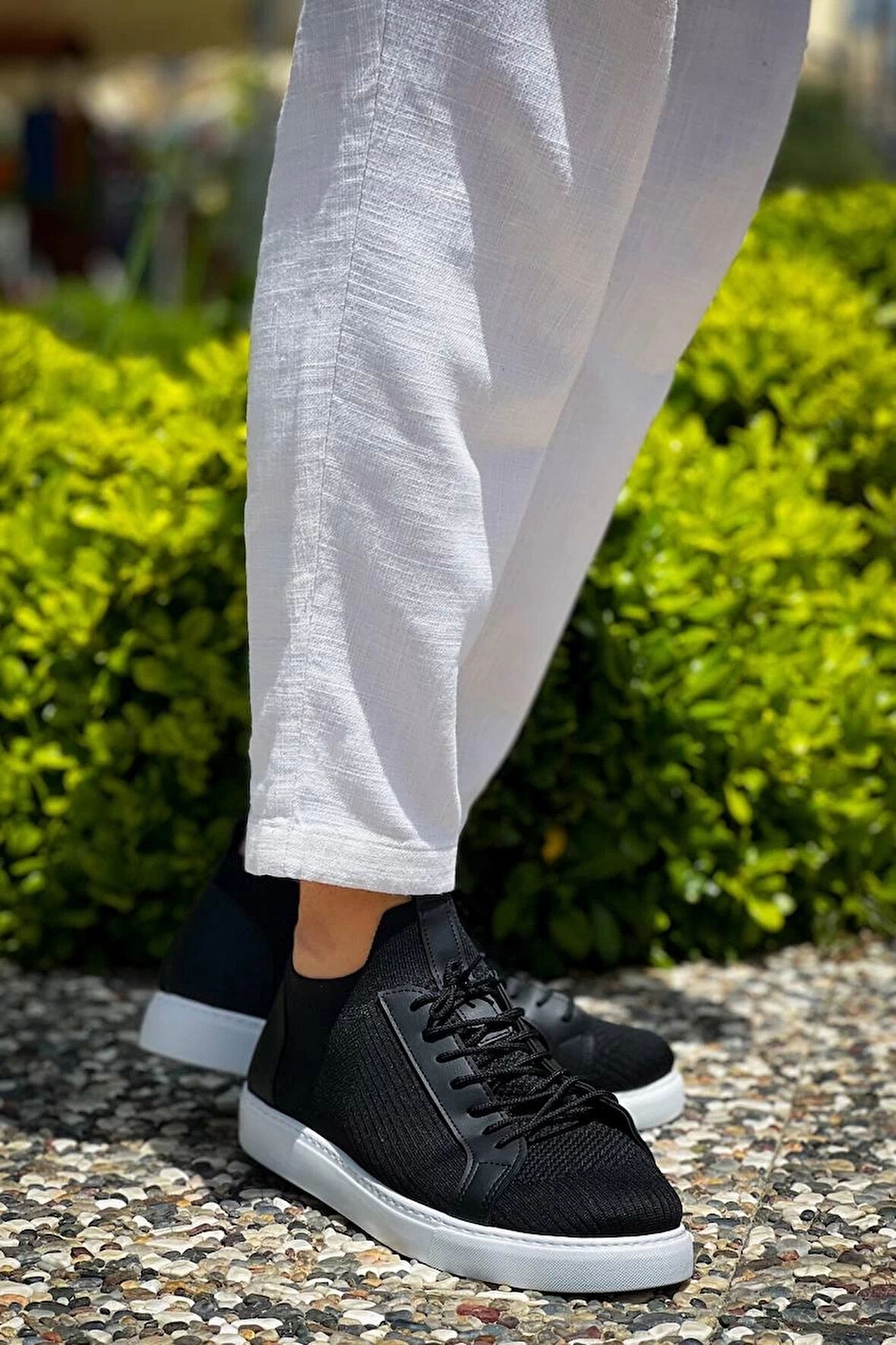 BİÇOMİ KB-112   Kuback Siyah Triko Bağcıklı  Günlük Erkek  Ayakkabı