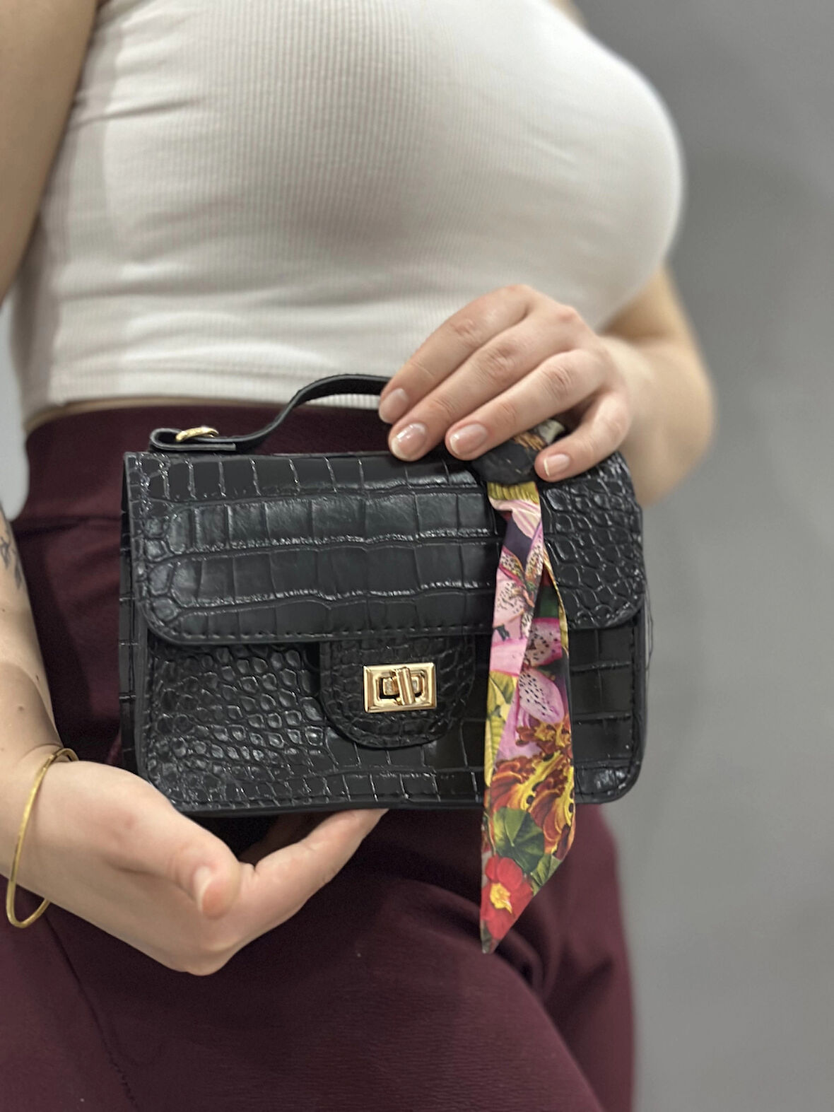 BİÇOMİ Jisse siyah cilt çanta