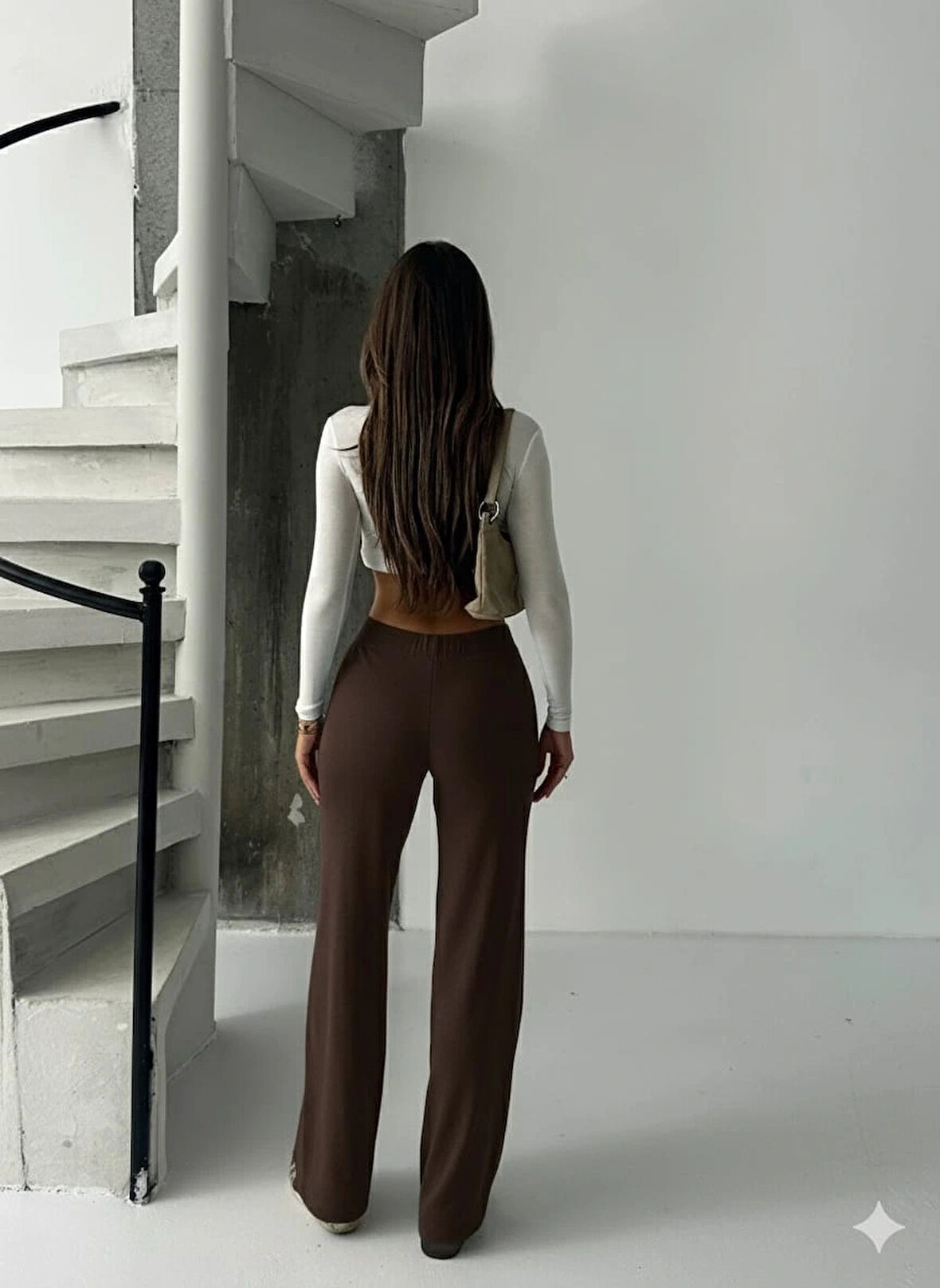 BİÇOMİ Fit comfort bej salaş pantolon kahve A6011