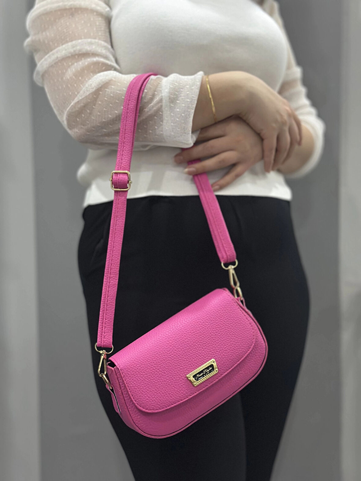 BİÇOMİ Pembe cilt jessi çanta