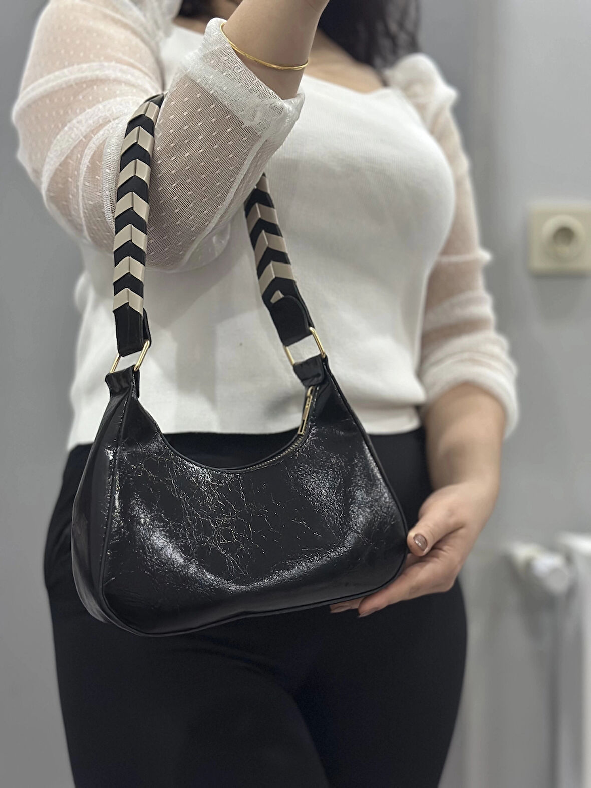 BİÇOMİ Kraş siyah cilt çanta