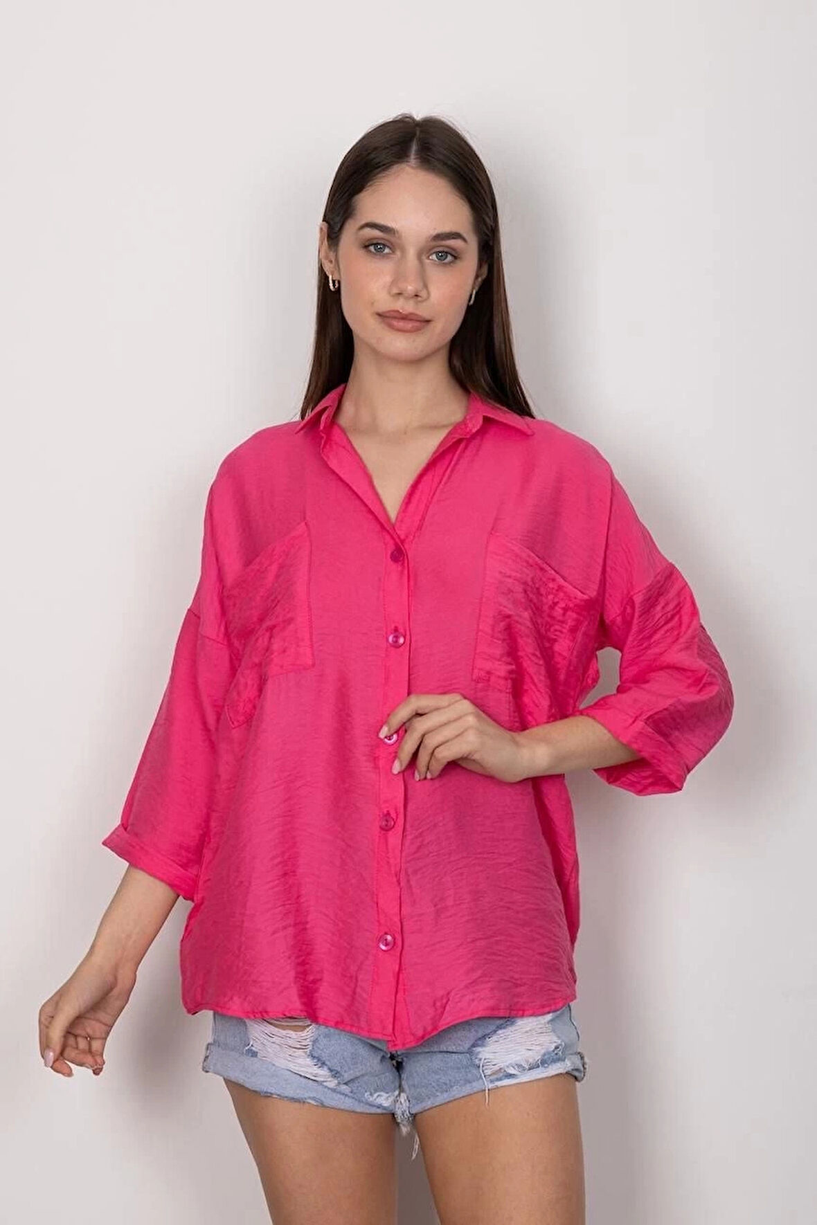 BİÇOMİ Cepli salaş gömlek t1010