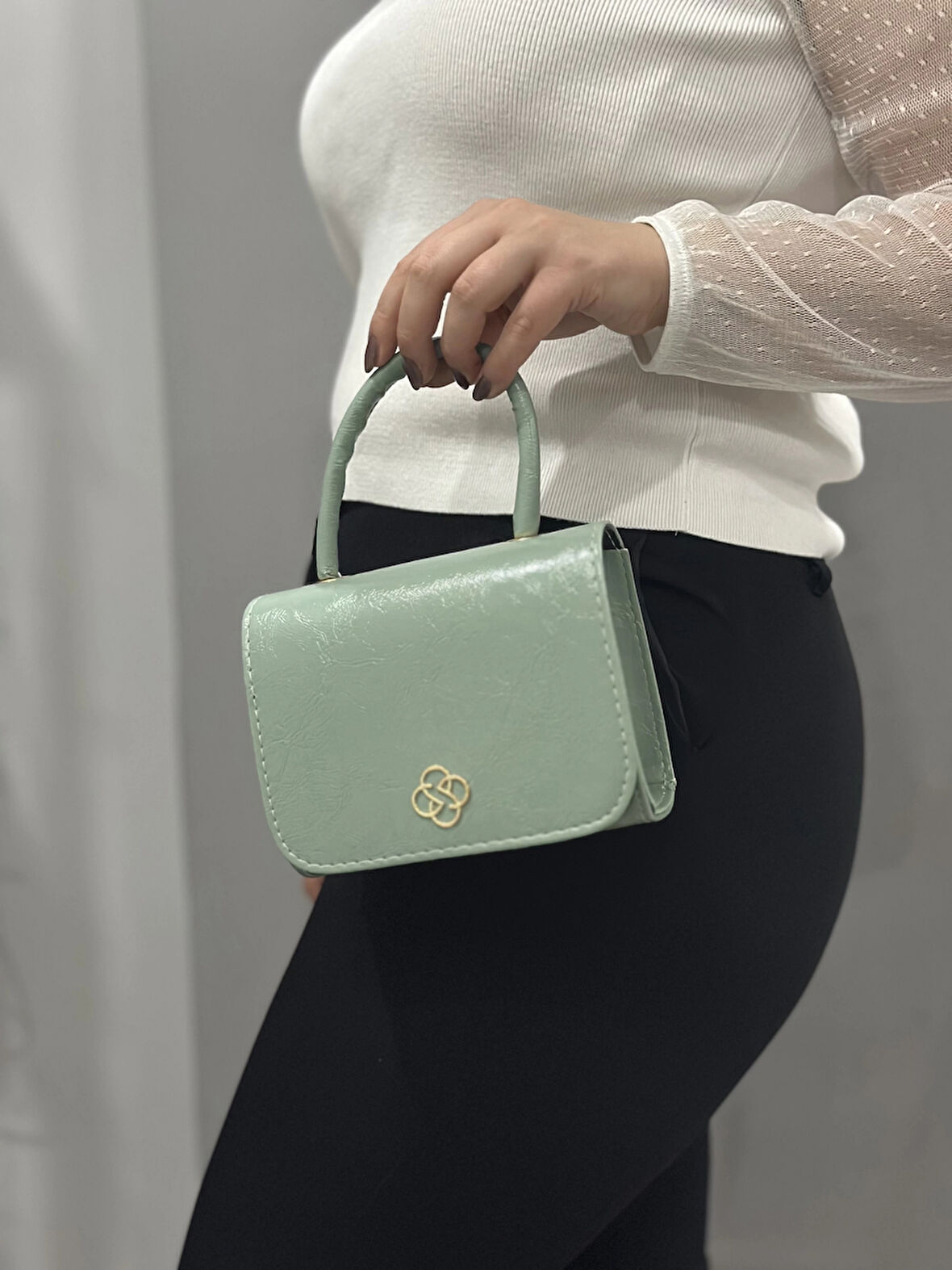 BİÇOMİ Mint cilt krash çanta