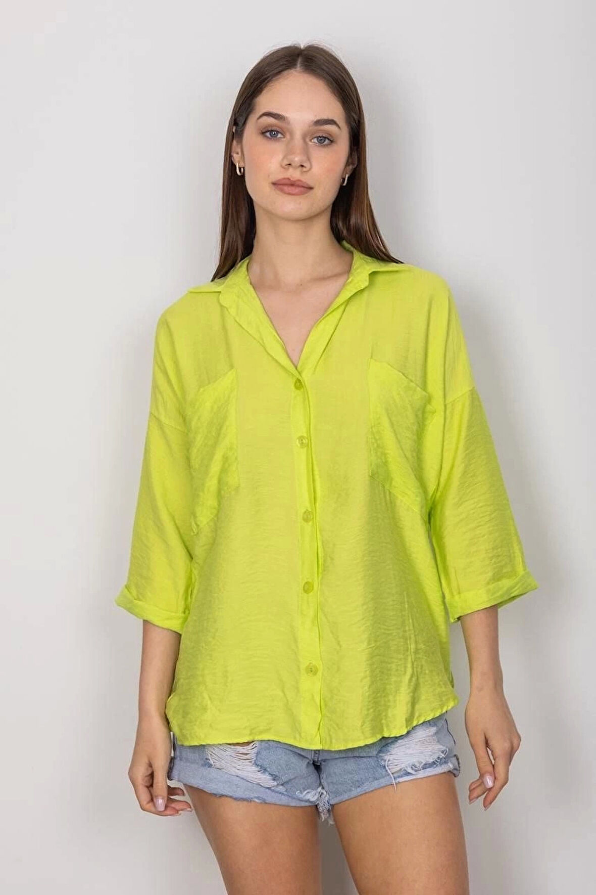 BİÇOMİ Cepli salaş gömlek t1010