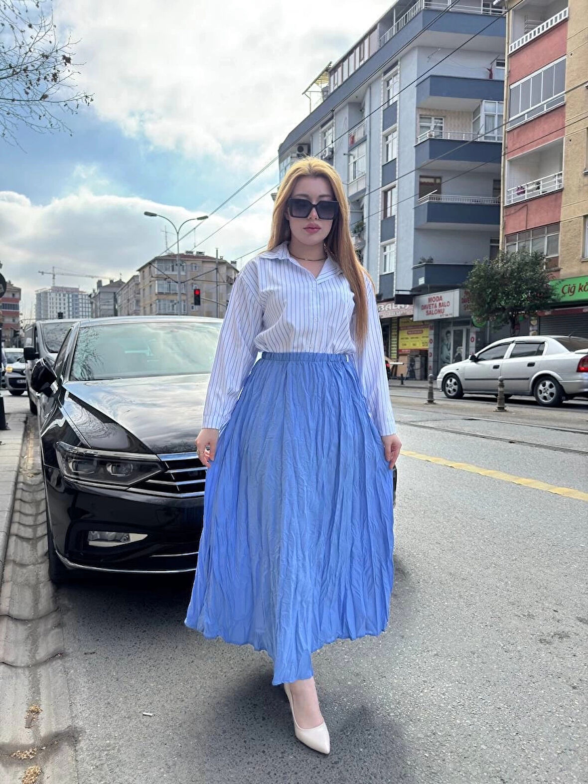 BİÇOMİ Kraş etek bebemavi