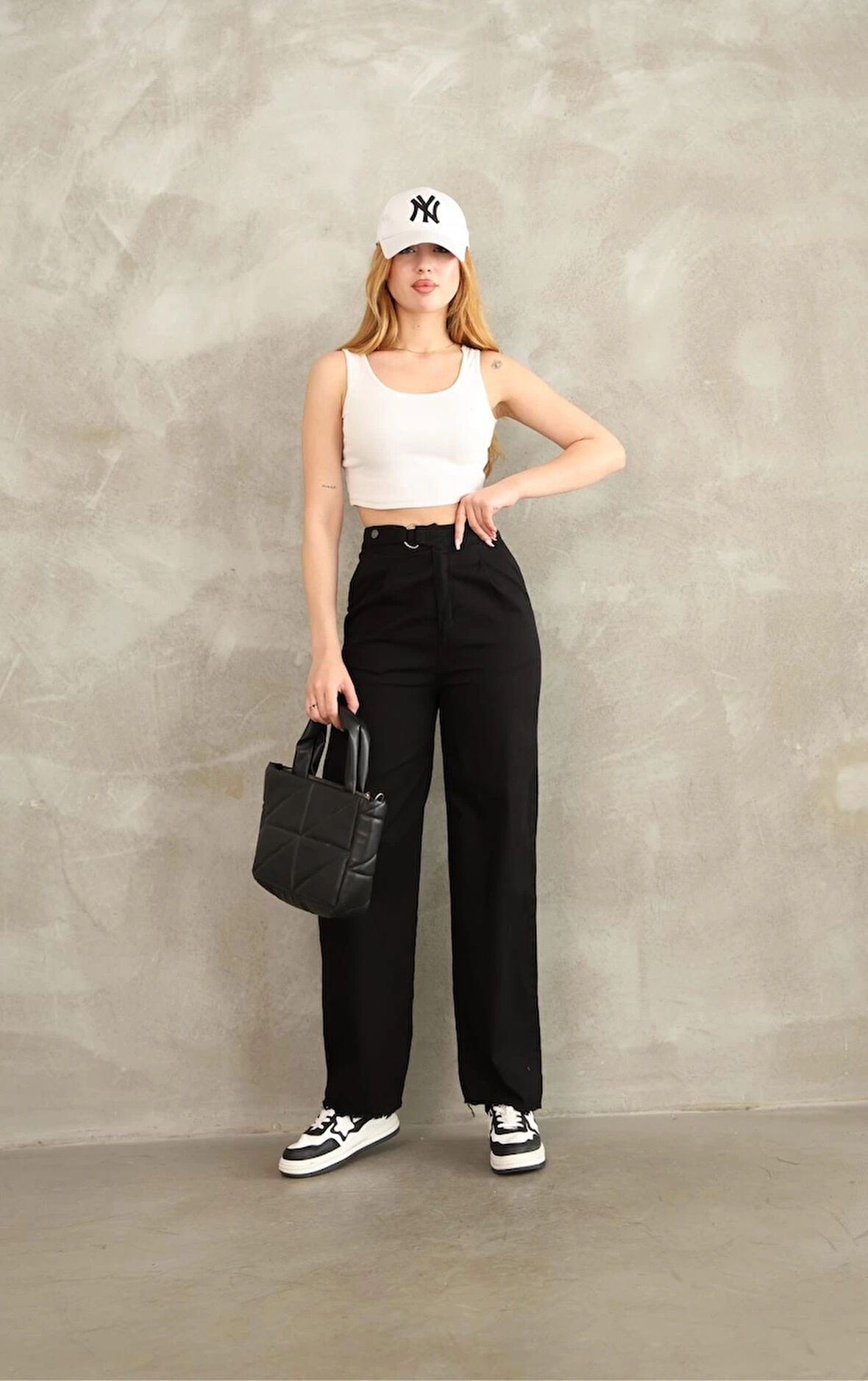 BİÇOMİ Pnt gabardin kemer detay pantolon