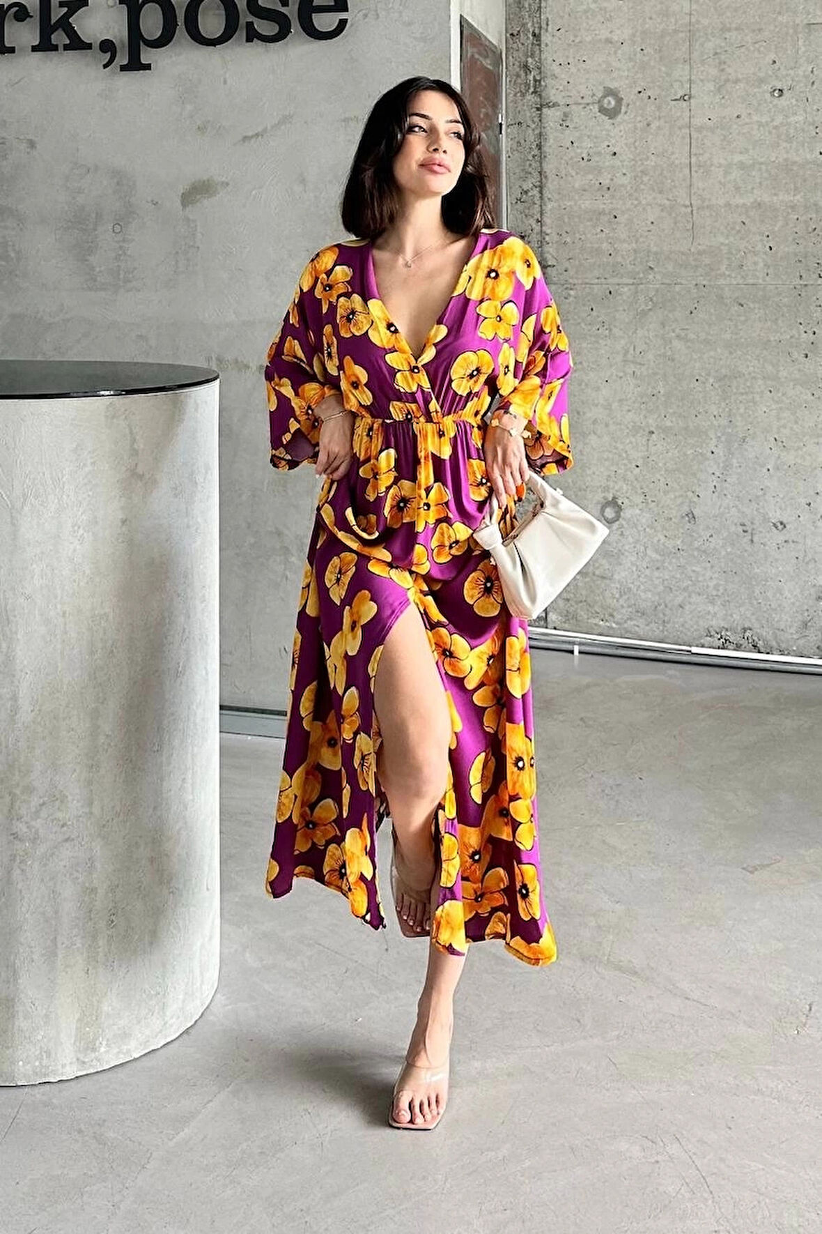 BİÇOMİ Çiçek baskılı elbise