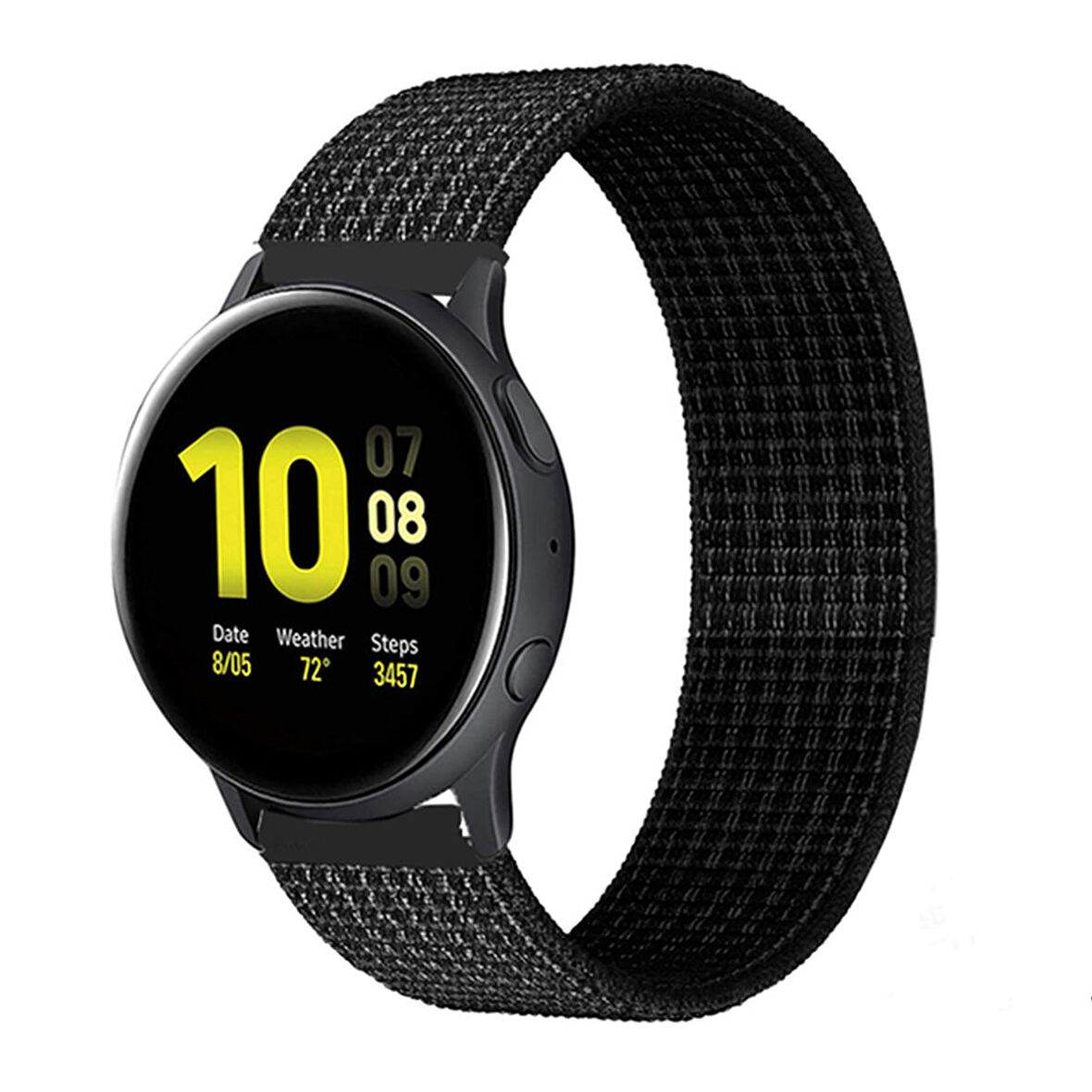 Megafox Samsung Galaxy Watch 3 45mm 22mm Uyumlu Hasır Kordon Spor Örgü İşlemeli Yumuşak Kayış
