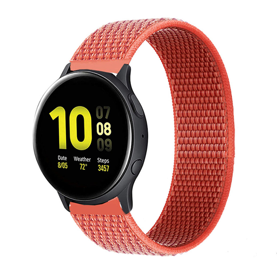 Megafox Galaxy Watch Active 2 40/44mm 20mm Uyumlu Hasır Kordon Spor Örgü İşlemeli Yumuşak Kayış