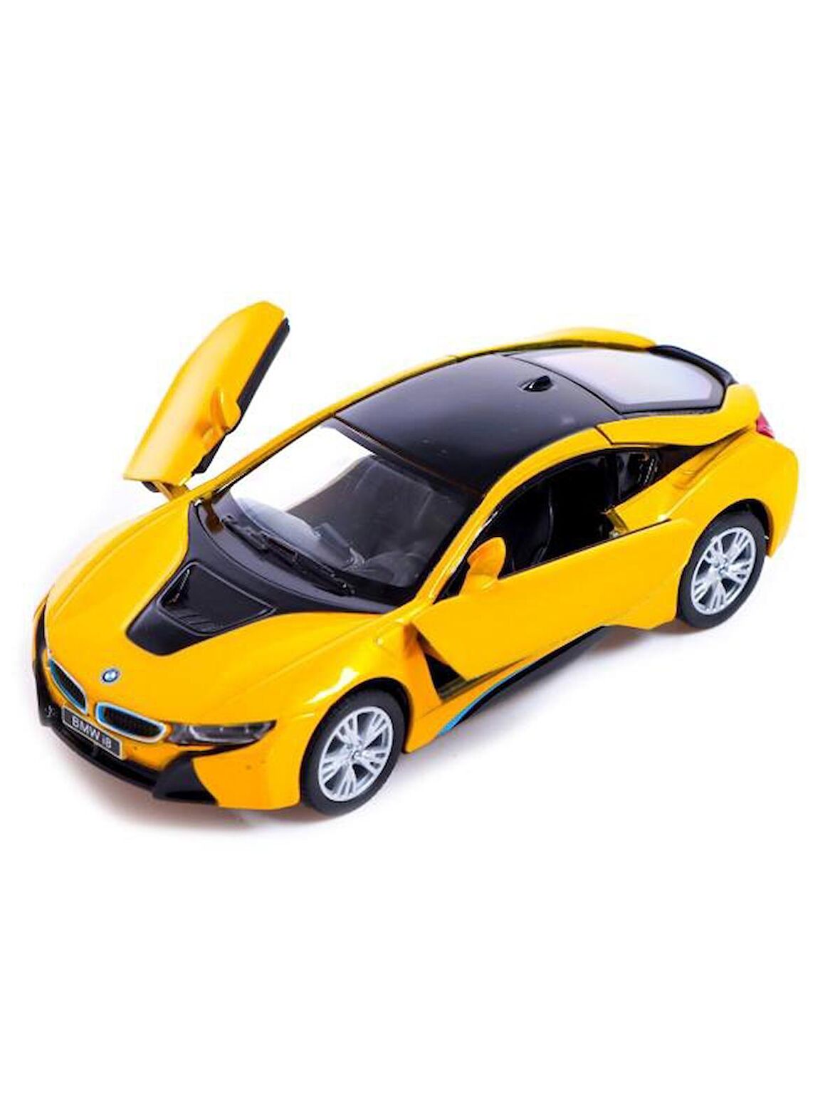 Kinsmart BMW İ8 Metal Diecast Çek Bırak 1:34 Ölçek Araba Sarı