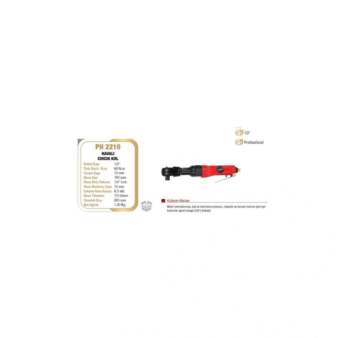 Proter PH 2210 Havalı Cırcır Kol