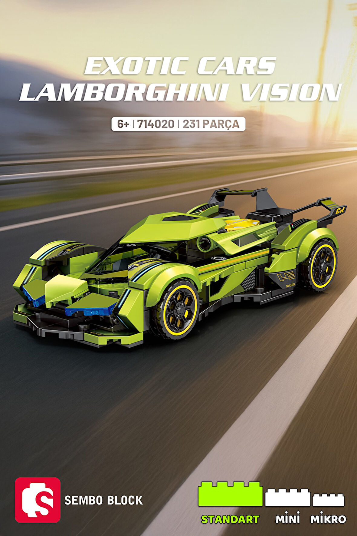 Sembo Block Lamborghini Vision Yapı Bloğu Seti 231 Parça