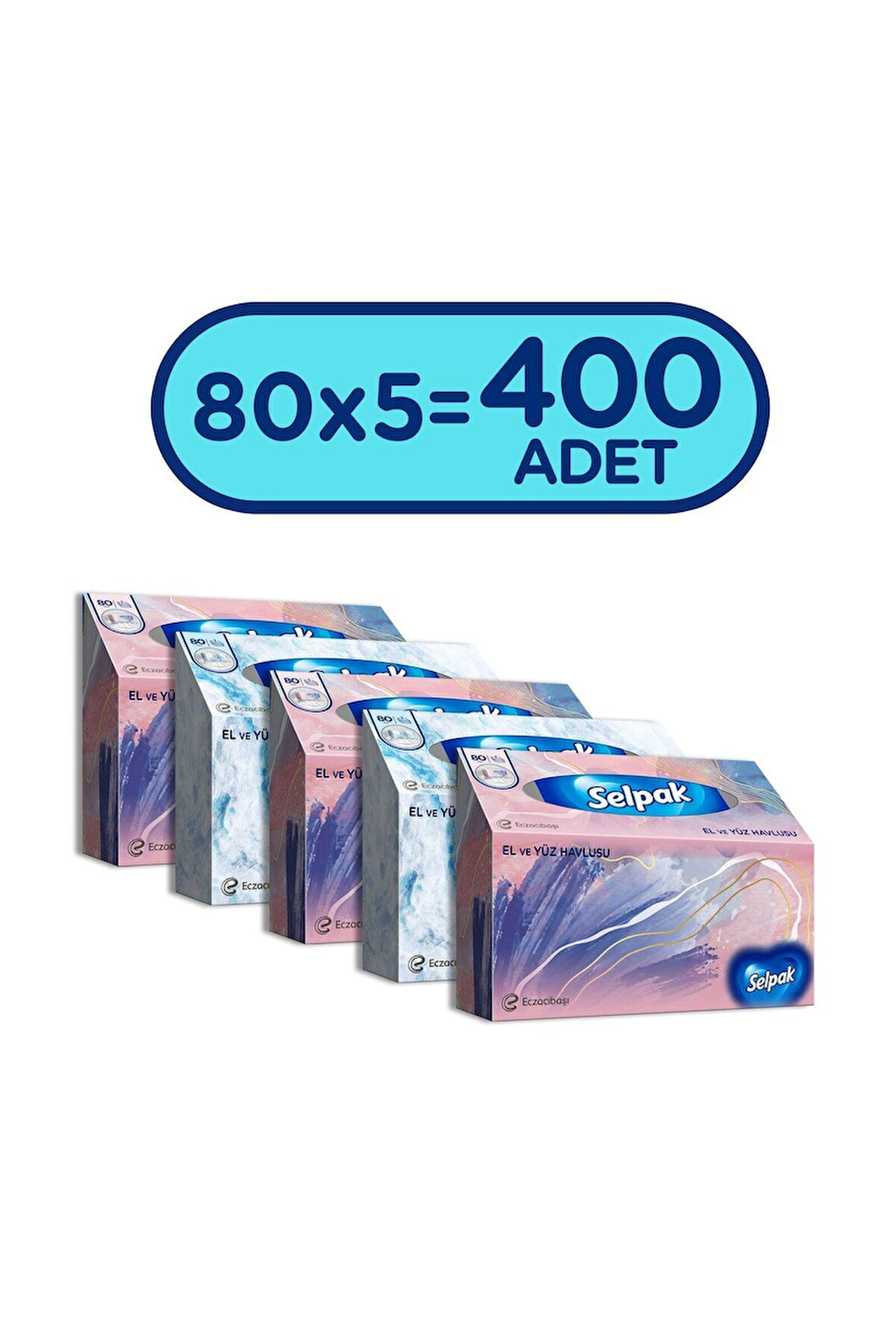 El Ve Yüz Havlusu 5'li 400 Yaprak