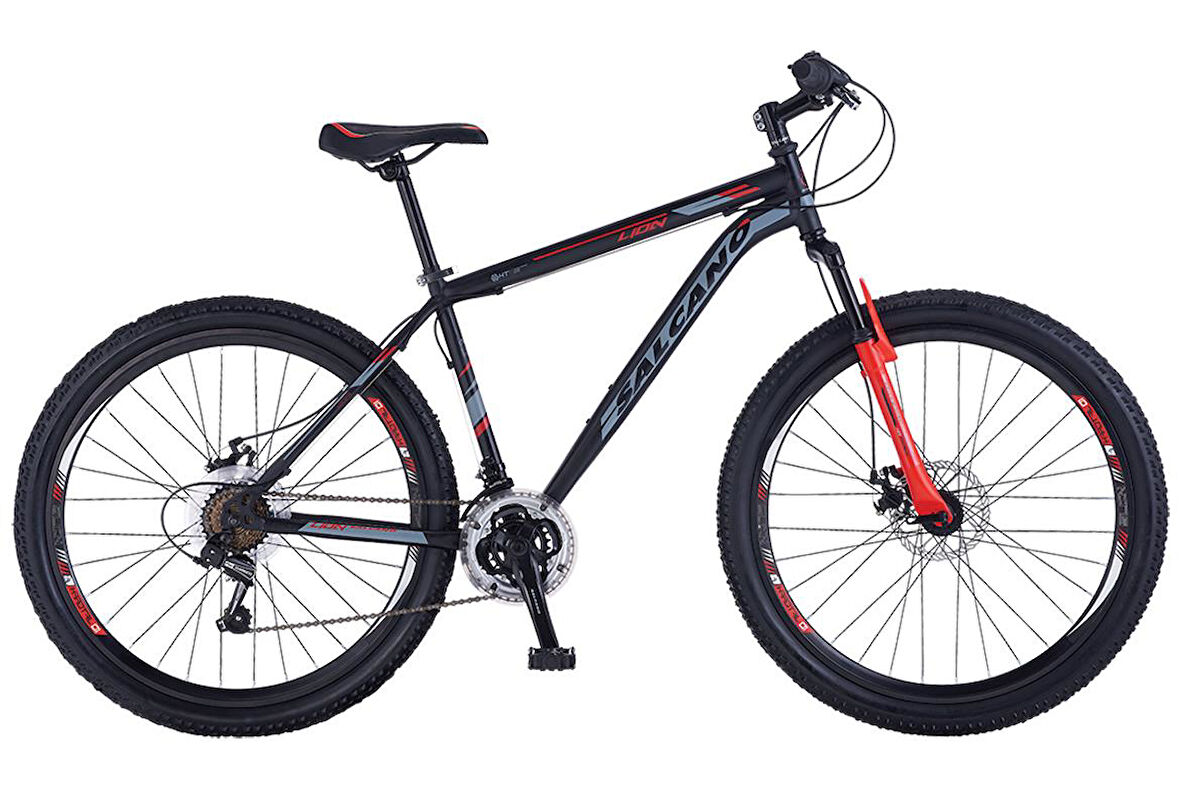 Salcano Lion 27.5 Jant HD 18 Kadro Dağ Bisikleti Siyah Kırmızı Gri 