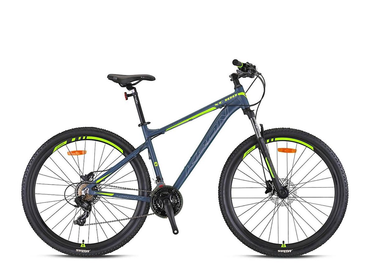Kron XC 100 27,5 Jant 19 Kadro 21 Vites HD Dağ Bisikleti Mat Gri-Gri Neon Sarı