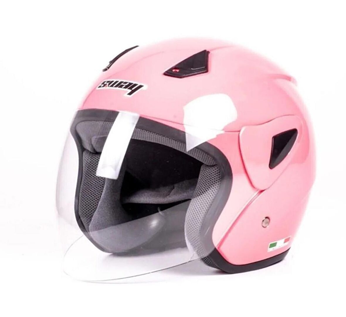 Sway Xbyc 700 Yarı Camlı Elektrikli Bisiklet Motosiklet Ve Scooter Kaskı S Beden Pembe