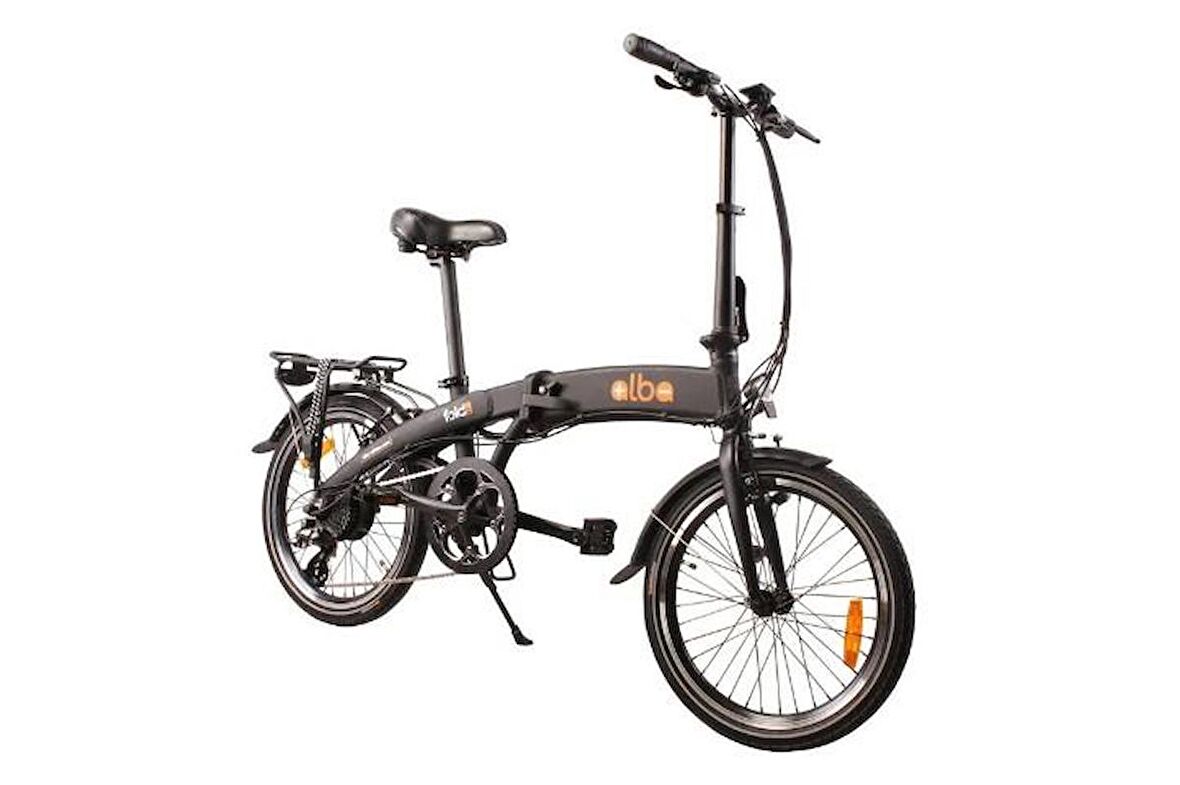 Alba Fold 2 Premium Katlanır Elektrikli Bisiklet LCD Gösterge, 9.6Ah Batarya Siyah E-Bike