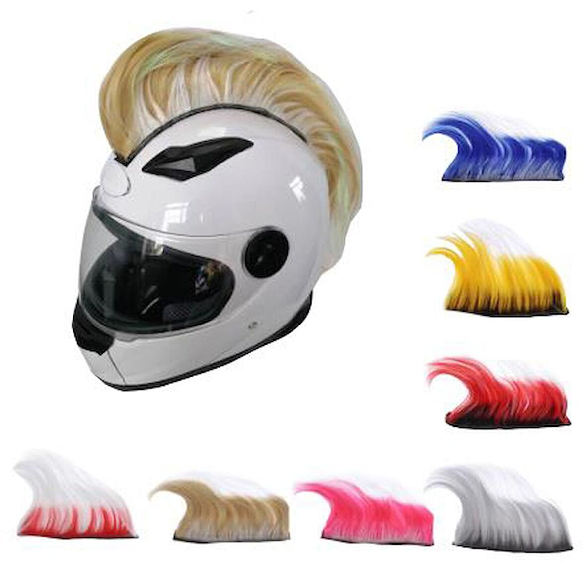 Tex Kask Süsü 1 Motosiklet Bisiklet Ve Kayak Kask Süsü Apaçi Peruk Pembe