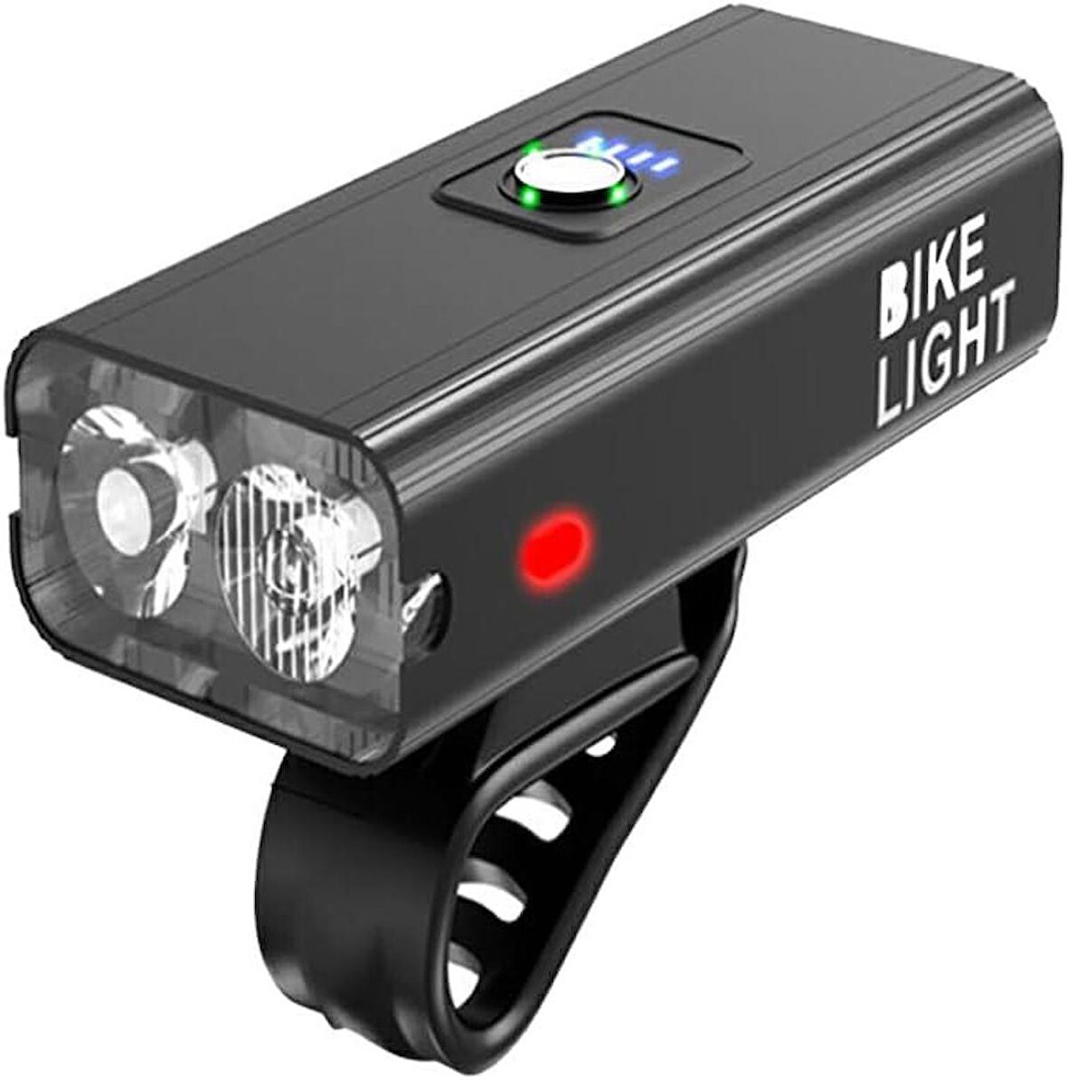 FORTE GT 6051 Bisiklet 2 x T6 Led Ön Far USB Şarjlı Alüminyum Alaşım Siyah