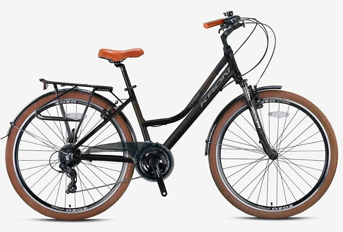 Kron CX 300 28" Jant Şehir Bisikleti Unisex 15' Kadro 24 Vites HD Mat Gri Siyah Kahverengi