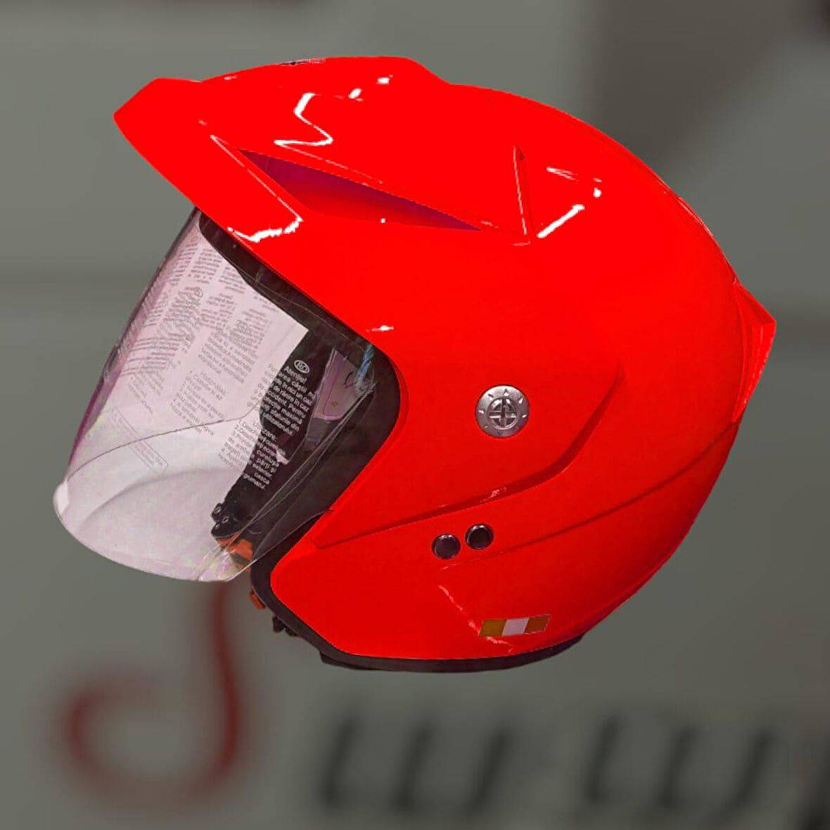 Sway 707 Açık Yarı Camlı Elektrikli Bisiklet Motosiklet Scooter Kaskı L Beden Kırmızı