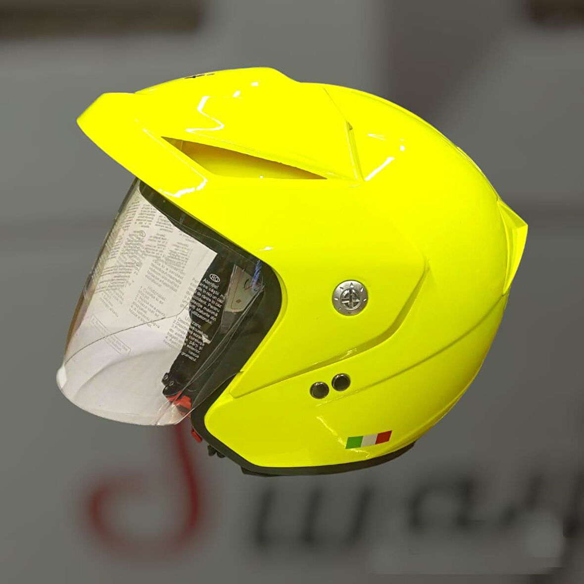 Sway 707 Açık Yarı Camlı Elektrikli Bisiklet Motosiklet Scooter Kaskı M Beden Sarı