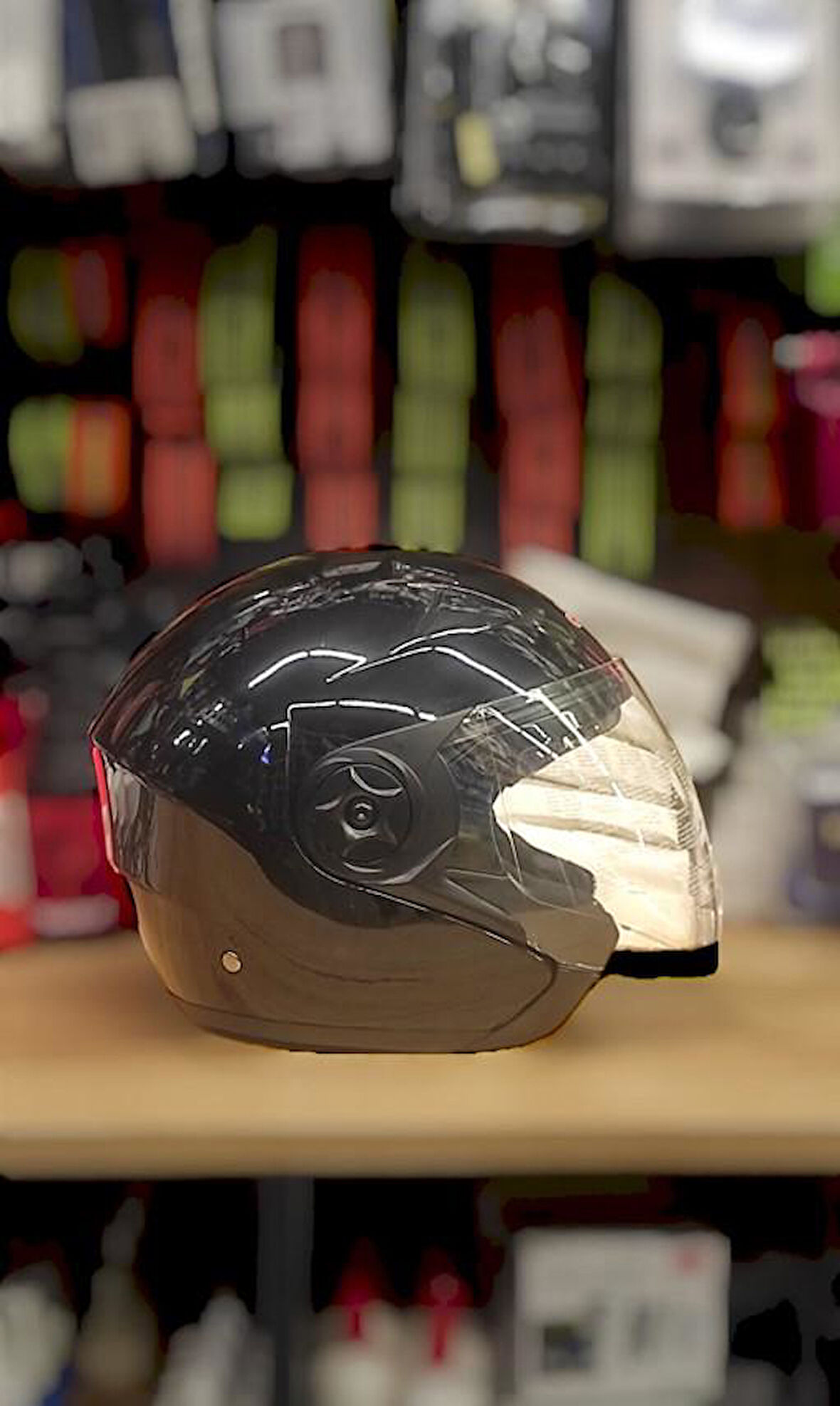 Sway 708 Açık Yarı Camlı Güneş Vizörlü Motosiklet Ve Scooter Kaskı S Beden Siyah