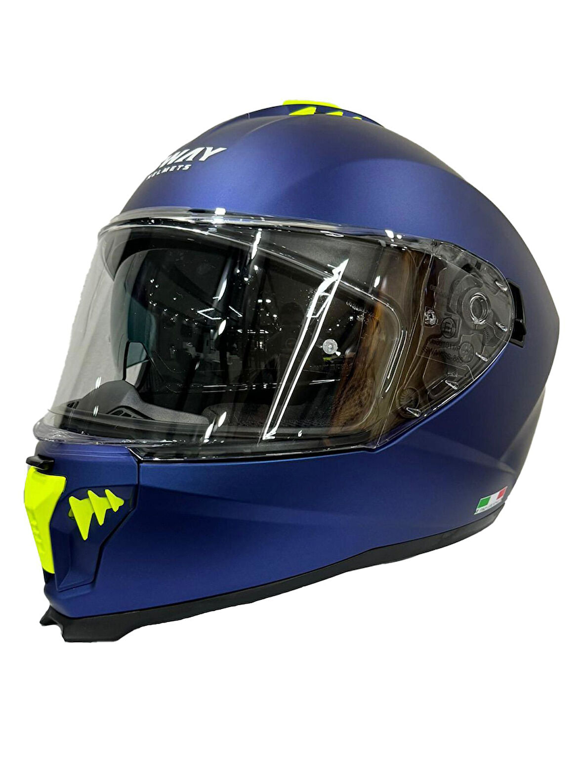 Sway Xbyc 865 Full Face Güneş Gözlüklü Kapalı Motosiklet Kaskı 2XL Beden Mat Mavi