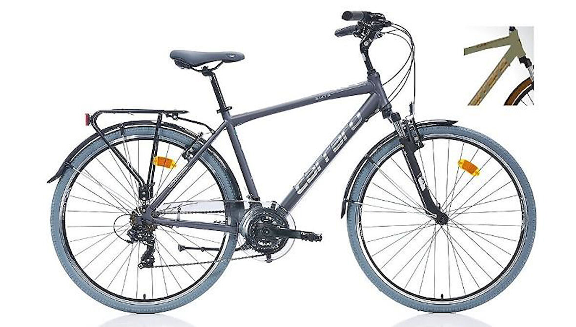 Carraro Elite 704 28 Jant 48 cm 21 Vites V Fren Şehir Bisikleti Haki Yeşil Kahverengi
