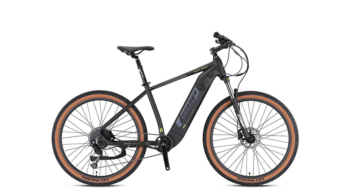 Kron Loop Explorer 27,5" Jant E-MTB 18' Kadro 9 Vites Elektrikli Dağ Bisikleti Siyah Neon Sarı