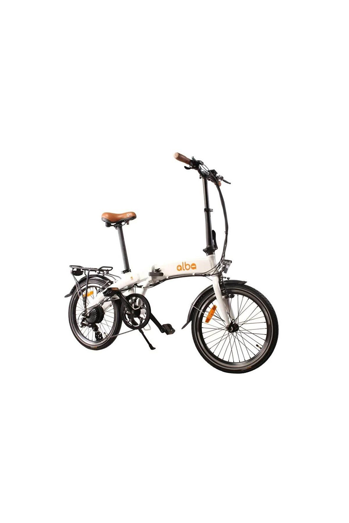 Alba Fold 2 Premium Katlanır Elektrikli Bisiklet LCD Gösterge, 9.6Ah Batarya Beyaz E-Bike