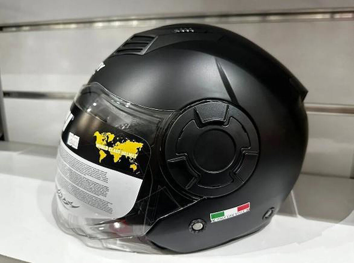 Sway 766 Geko Güneş Gözlüklü Yarım Motosiklet Kaskı 2XL Beden Mat Black