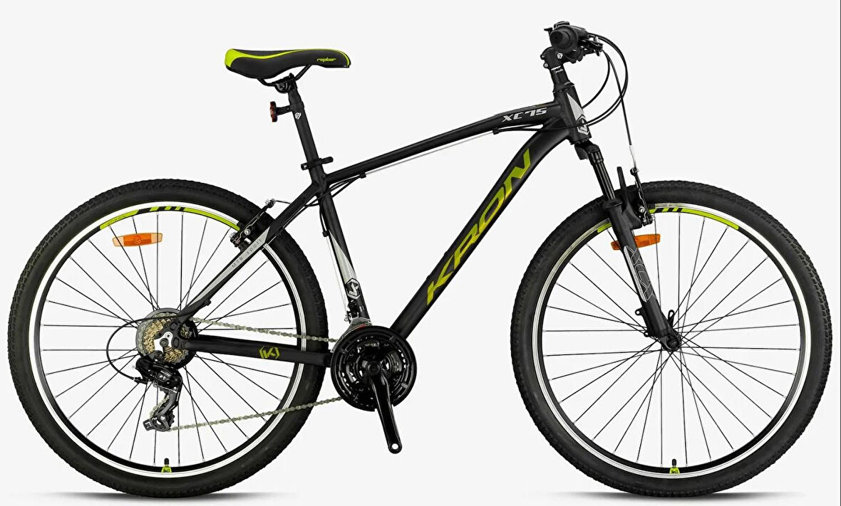 Kron XC 75 26" Jant 14 Kadro 21 Vites V Fren Dağ Bisikleti Mat Siyah Neon Sarı