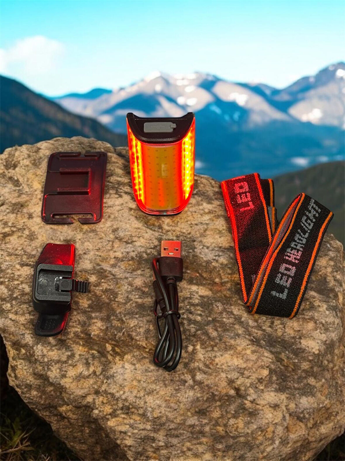 Forte Gt 6043 Bisiklet Arka Işık 4 Modlu 100 Lümen USB Şarjlı Güçlü Arka Stop Sarı