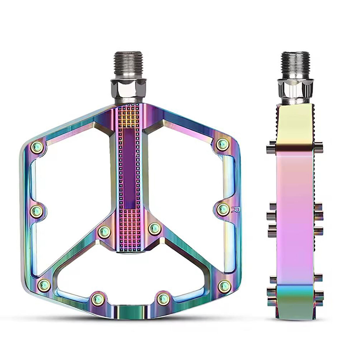 XBYC 1818 Rainbow Alüminyum Rulmanlı Bisiklet Pedalı Ultra Hafif Freeride Platform Pedal