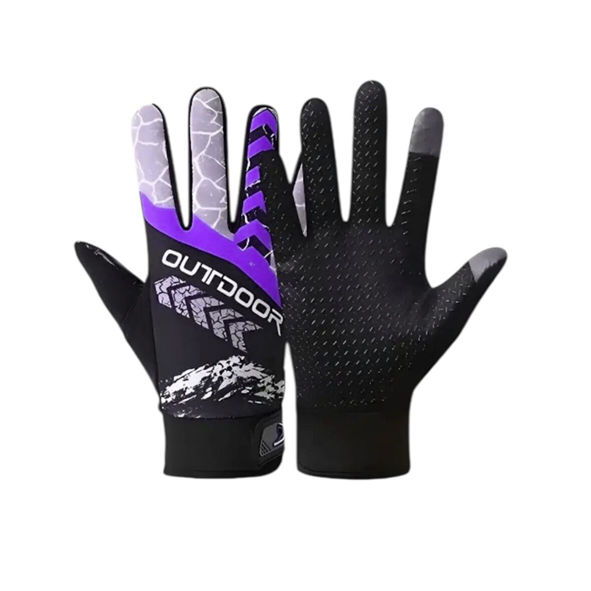 XBYC Outdoor Mtb Mevsimlik Tam Parmak Bisiklet Eldiveni Large Eldiven Mor