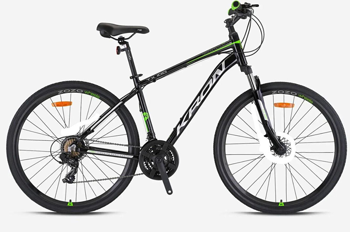 Kron TX100 Trekking V-Fren 28" Jant 18' Kadro 21 Vites Şehir Bisikleti Siyah Yeşil