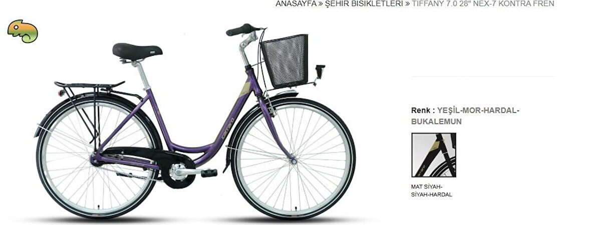 Carraro Tiffany 7.0 28"Jant 50 Cm 7 Vites Kontra Fren Şehir Bisikleti Mat Siyah Hardal (Bukalemun)