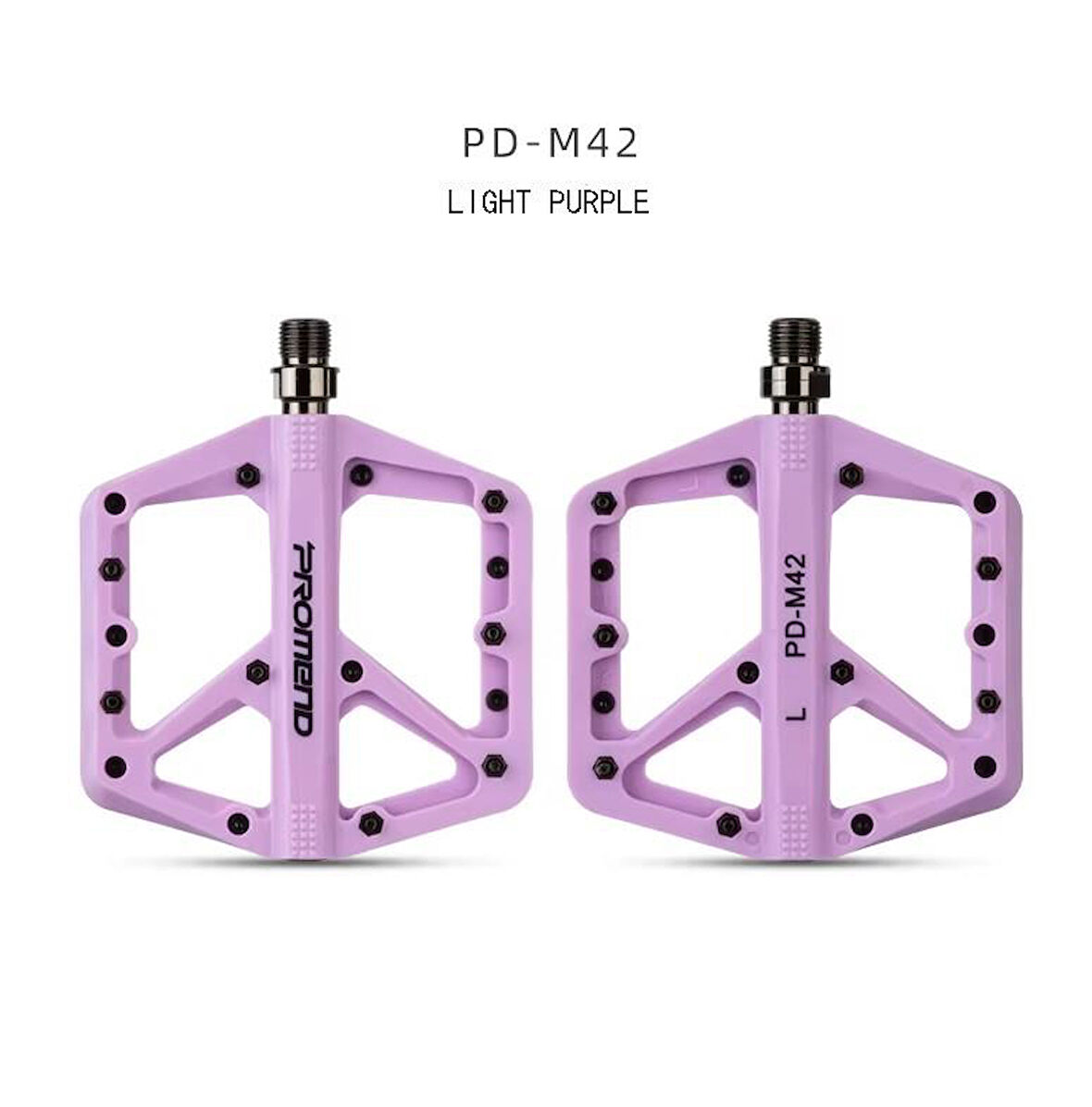 Promend Renkli Platform Pedal MTB Freeride Kaymaz Rulmanlı Plastik Pedal Ultra Hafif Açık Mor Renk
