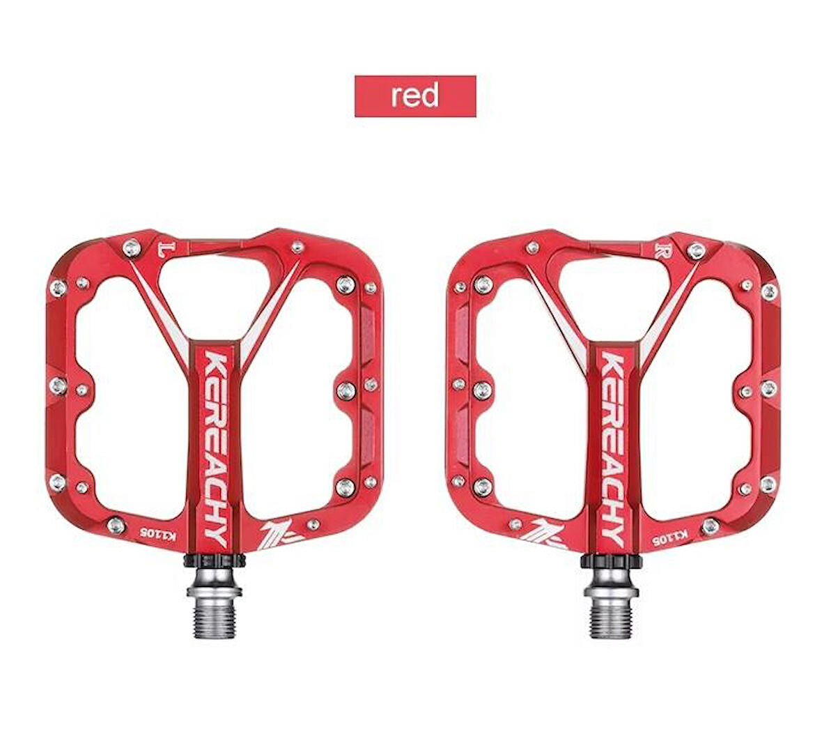 Kereachy 3 Rulmanlı Alüminyum Alaşımlı Mtb Freeride Bmx Geniş Platform Bisiklet Pedalı Kırmızı