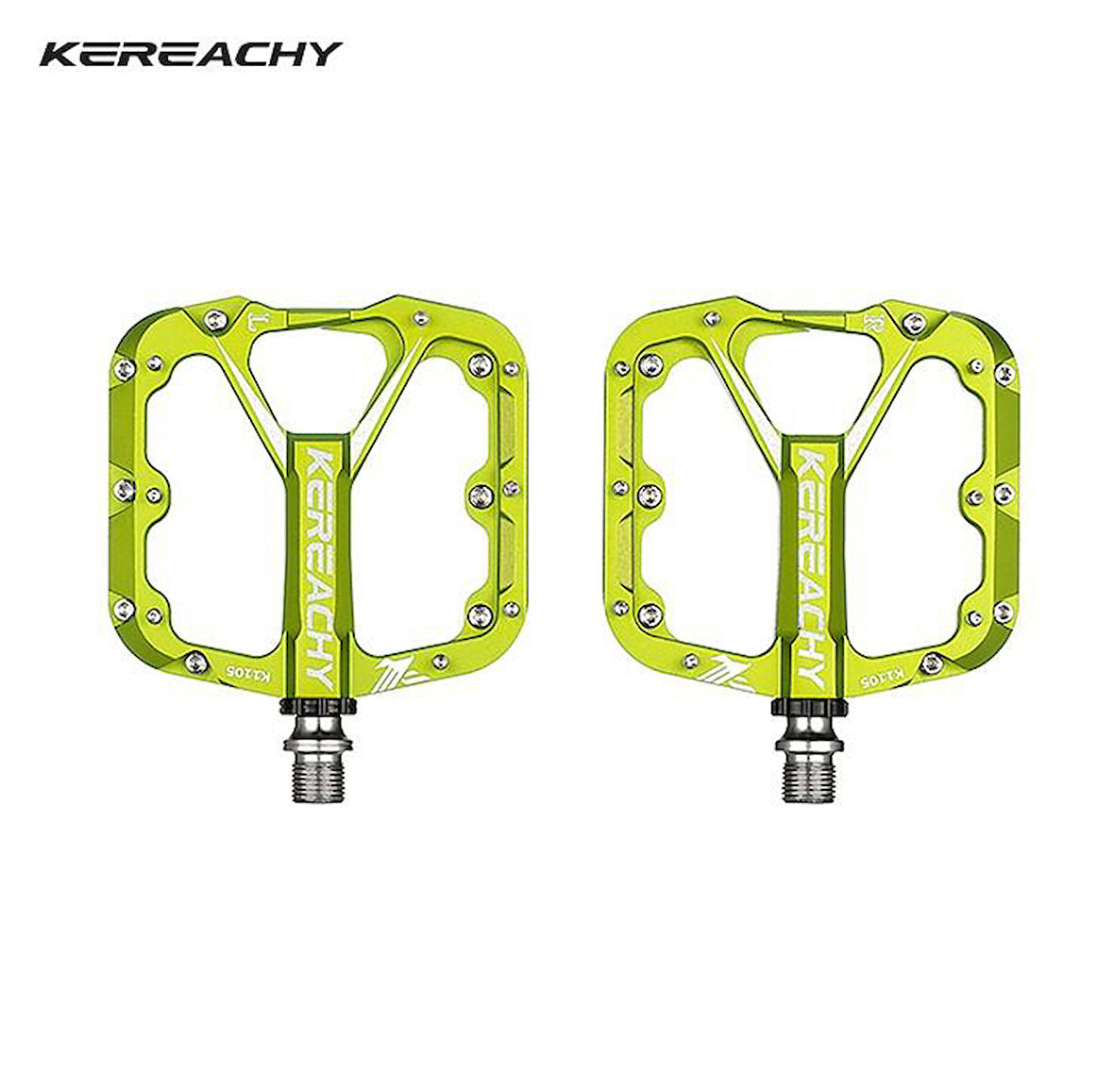 Kereachy 3 Rulmanlı Alüminyum Alaşımlı Mtb Freeride Bmx Geniş Platform Bisiklet Pedalı Yeşil