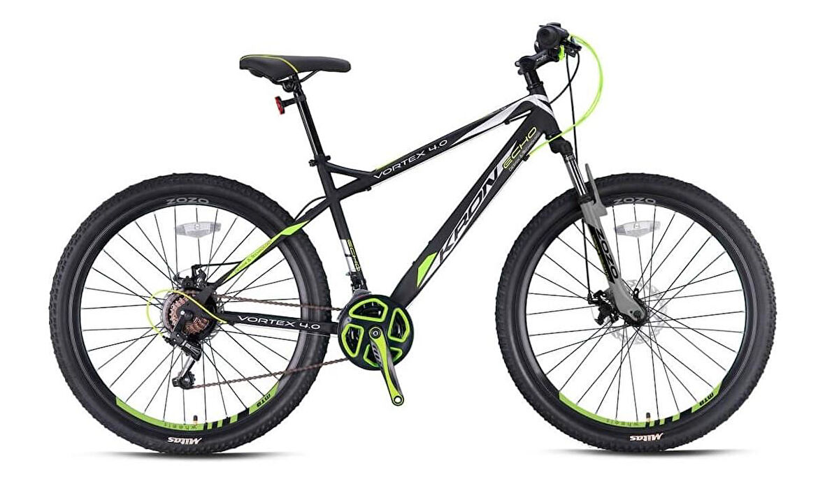 Kron VORTEX 4.0 26 Jant 21 Vites Mekanik Disk Çelik Dağ Bisikleti Siyah Yeşil Vitesli Bisiklet