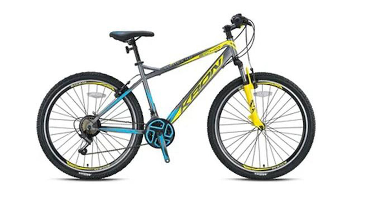 Kron VORTEX 4.0 26 Jant 21 Vites Mekanik Disk Çelik Dağ Bisikleti Füme Turkuaz Sarı 